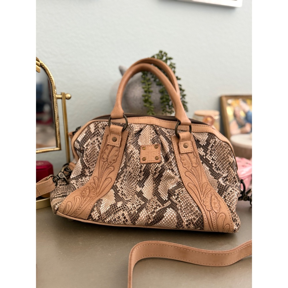 STS Ranchwear Stella Sansa Satchel Genuine Leather Snakeskin Western Bag - Picture 2 of 13